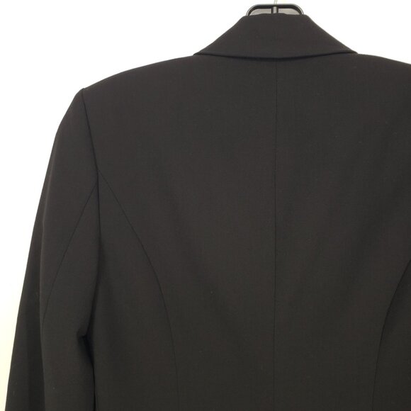 Calvin Klein One Button Blazer Jacket 2 Pockets Stretch Career Work Suit Black - Picture 7 of 9